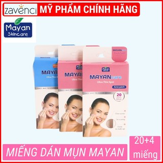 Miếng Dán Mụn MDM01238745 MAYAN Dán Mụn Trong Suốt Hút Mụn Cấp Tốc (20 miếng +4)