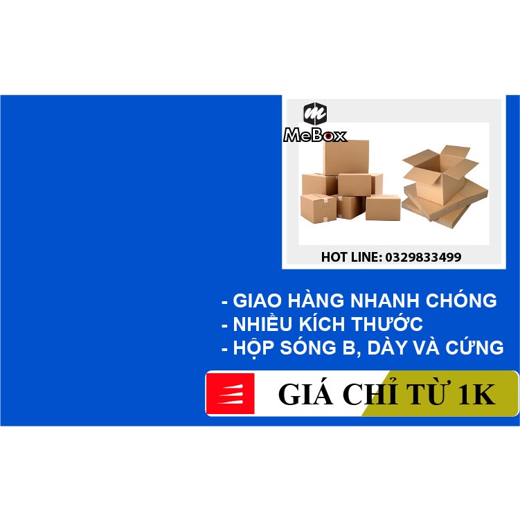 thùng giấy gói hàng 25x15x15 bộ 50 trơn không in