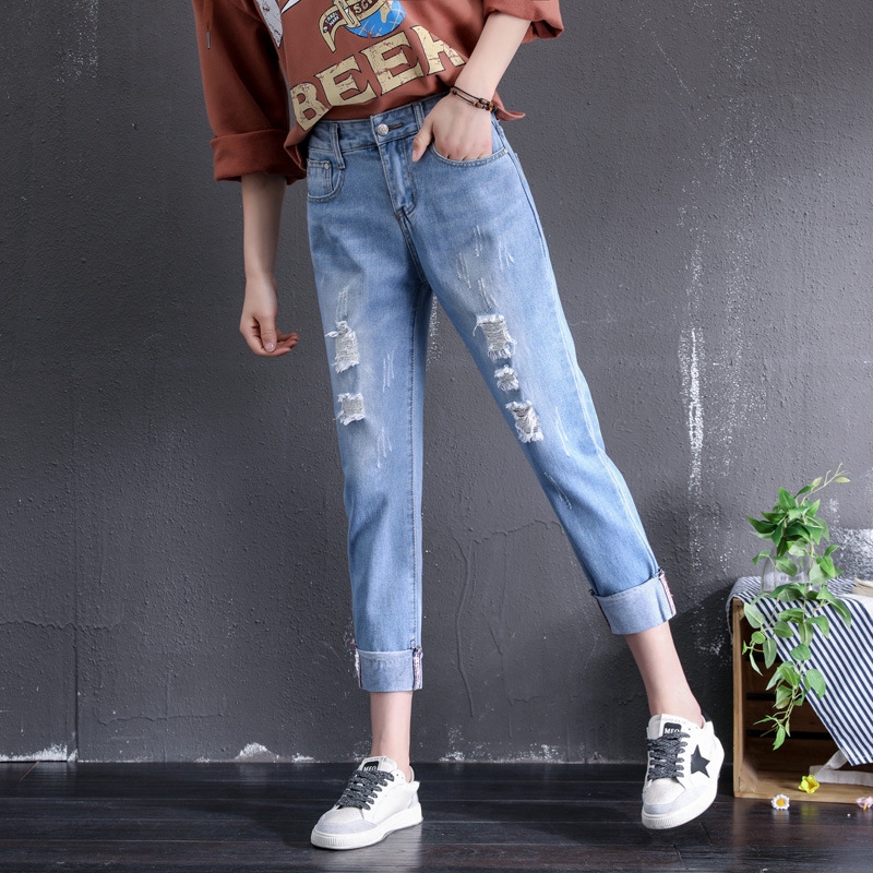 Quần Jean Denim Nữ Lưng Cao Size Lớn