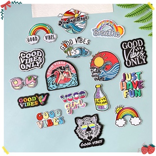 ♥ Vsco - Miếng Vá Ủi Quần Áo Good Vibes ♥ 1 Huy Hiệu Ủi Quần Áo DIY 16 Phong Cách