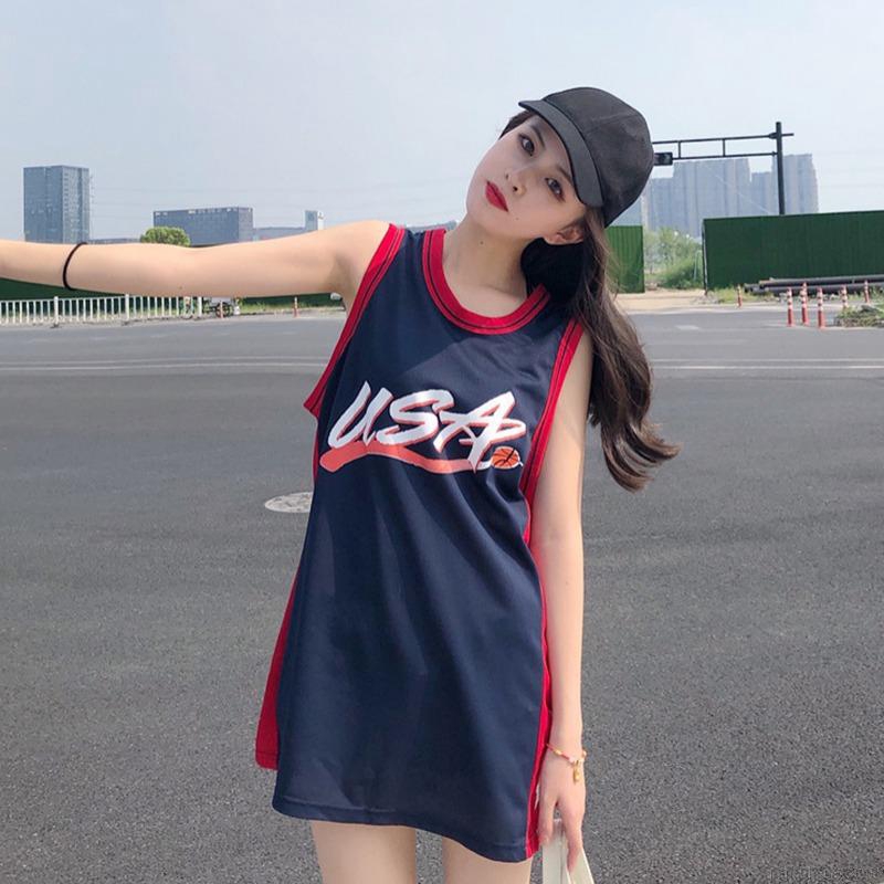 Women Dress Korean Star Letter Print Women Long T-shirt Casual Loose Sports Plus Size Round Neck | BigBuy360 - bigbuy360.vn