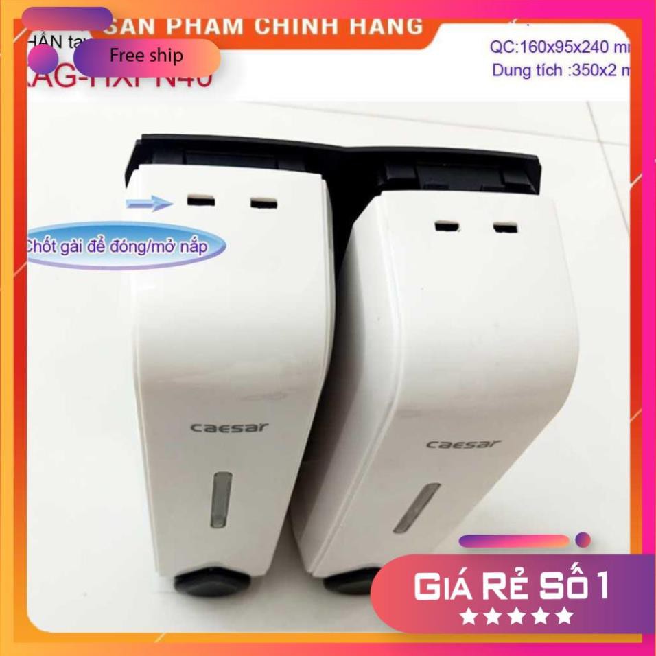 Hộp đựng xà phòng đôi Caesar Q832, hộp nhấn xà phòng đựng sữa tắm, dầu gội đầu Trắng-White