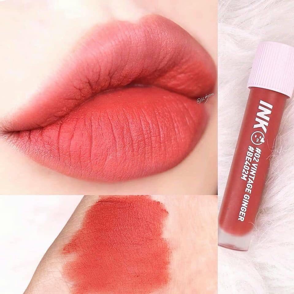 SON NEW INK MATTE BLUR TINT màu 02 Vintage Ginger: cam đỏ đất