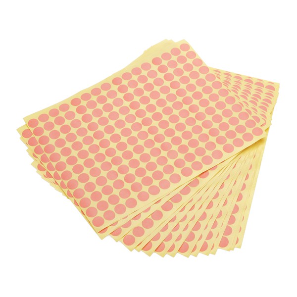Bộ 15 tấm sticker 10mm nhãn tên hình tròn hồng