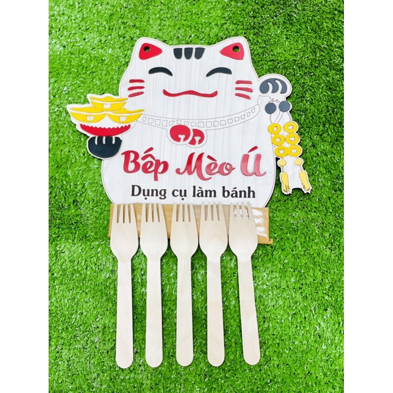 Muỗng, nĩa gỗ loại tốt 16 cm - 50 cái - 100 cái