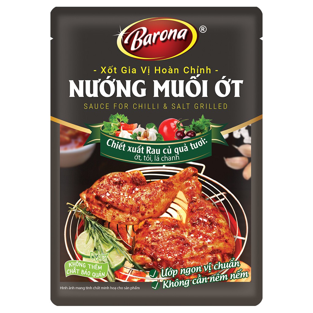 Xốt Gia Vị Hoàn Chỉnh BARONA - Nướng Muối Ớt 80g | BigBuy360 - bigbuy360.vn
