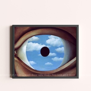 Tranh Rene Magritte - CHIẾC GƯƠNG DỐI TRÁ 🖼 canvas treo tường decor trang trí phòng nghệ thuật Siêu thực