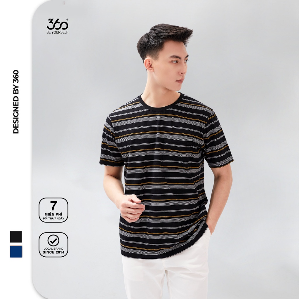 Áo thun kẻ cộc tay thương hiệu 360 BOUTIQUE trẻ trung, chuẩn form - APKTK320