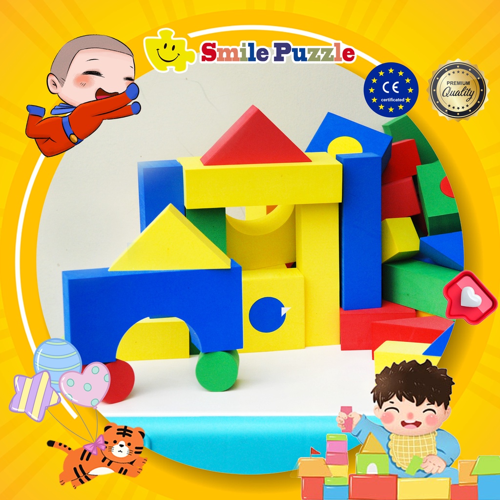 Khối xốp xây dựng sáng tạo cho bé Smile Puzzle