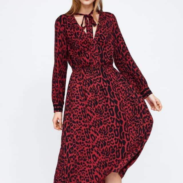 Váy họa tiết báo zara