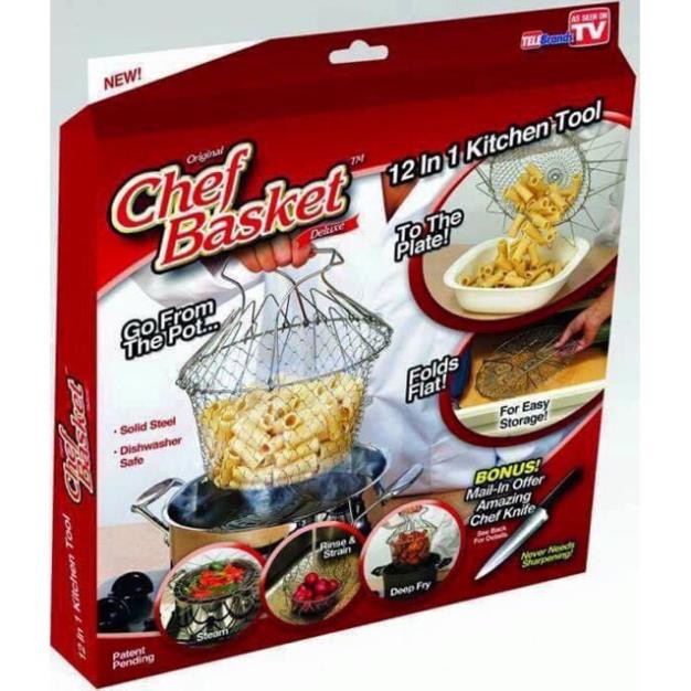 Rổ nhúng luộc, chiên và vớt đồ ăn CHEF BASKET tiện dụng