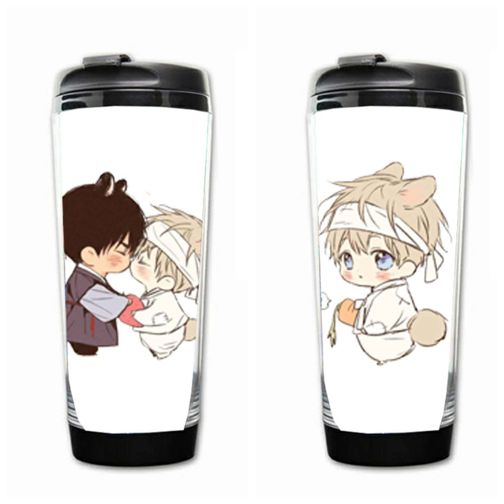 Bình nhựa đựng nước in hình NO LOVE ZONE anime chibi xinh xắn