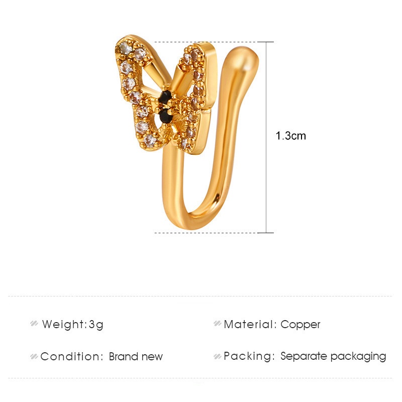 1 Khuyên Mũi Hình Chữ U Đính Đá Thời Trang Cho Nữ