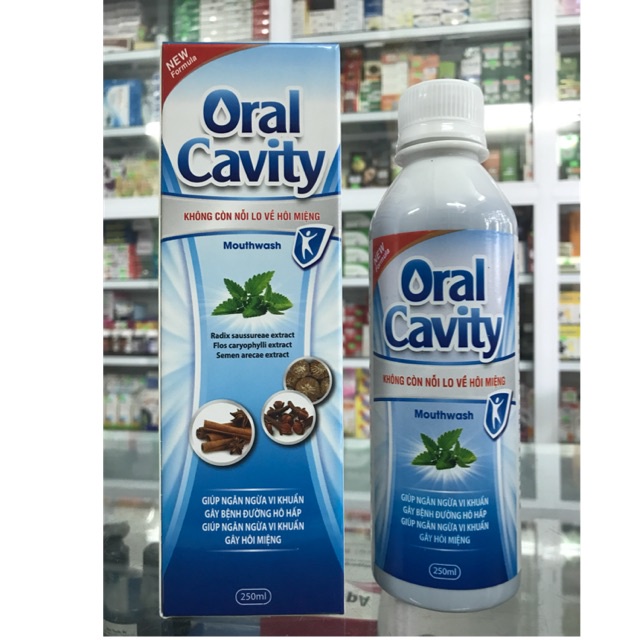 Nước súc miệng thảo dược Oral Cavity - lọ 250ml, nước xúc miệng giúp ngăn ngừa vi khuẩn gây hôi miệng liên quan đến răng