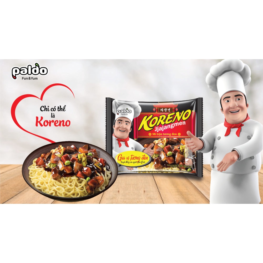 Mì Xào Cay, Mì ăn liền Volcano Koreno Paldo Gói Lớn 118g, 74gr.