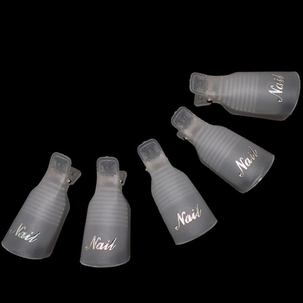 [Hàng mới về] Set 10 kẹp ủ tẩy sơn móng tay bằng nhựa