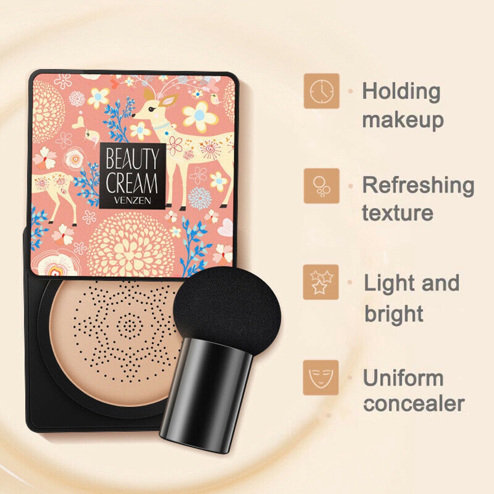 New Mushroom Head Air Cushion Moisturizing Foundation /  / Long lasting Moisturizing Gouache Cream / Nude Oil Control Liquid Foundation / Air-permeable Natural Brightening Makeup BB Cream /High Quality Concealer /Makeup Face Beauty