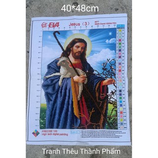 (Đã Thêu 31) Tranh Thêu Chữ Thập Chúa Jesu 8077