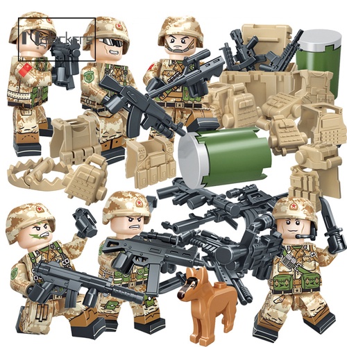 quân đội hải quân, không quân và cảnh sát đặc nhiệm minifigure thiết bị vũ khí kết hợp khối xây dựng lắp ráp sáng tạo đồ chơi trẻ em