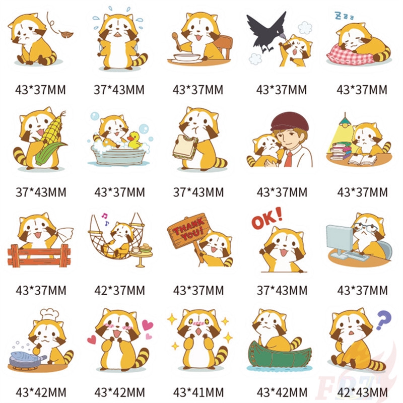 ❉ Racoon Giấy và decal dán tường A ❉ 40Pcs/Set DIY Decals Stickers for Diary Laptop Scrapbooks Skateboard