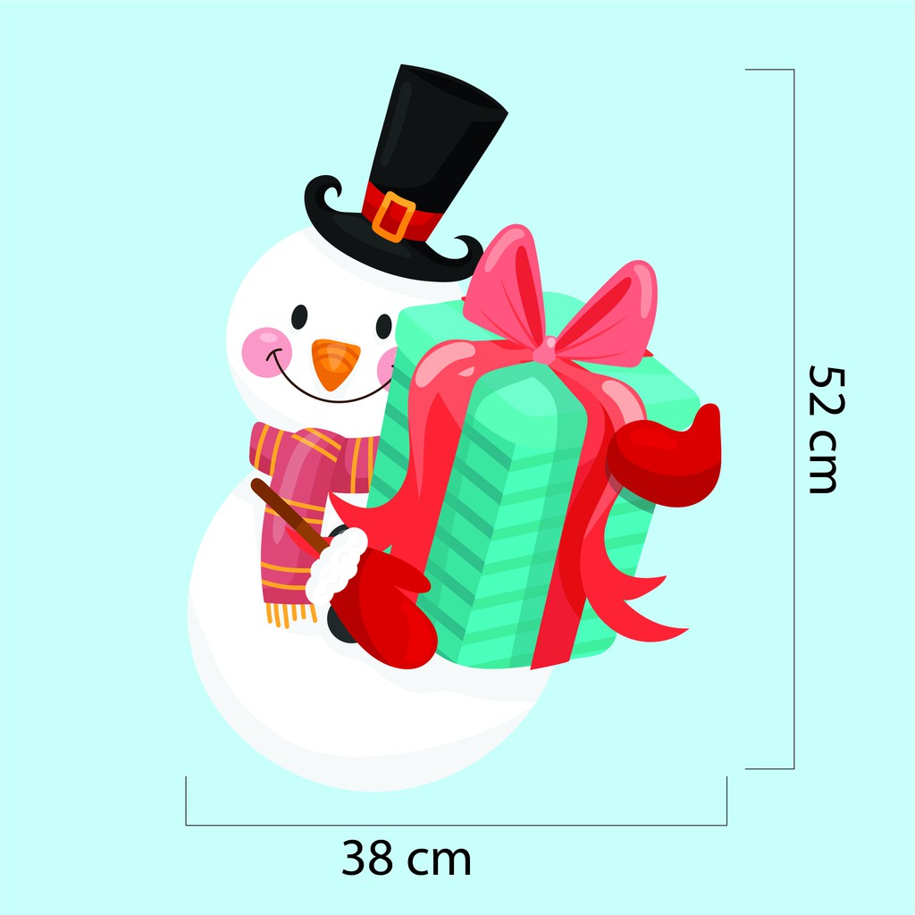 Decal Dán Cửa Kính Tranh Trí Noel 2021 - Giấy Dán Trang Trí Cửa Hàng Cắt Sẵn Từng Hình Mã NE01