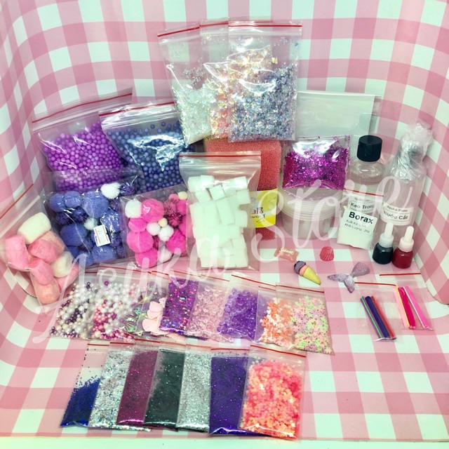 Bộ kit làm clearslime chủ đề ombre hồng