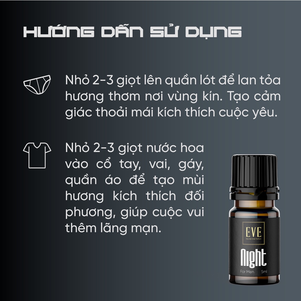 Nước Hoa Vùng Kín Nam NIGHT 5ml Thơm Lâu Kích Thích Quyến Rũ Nam Tính Nước Hoa Vùng Kín Chính Hãng Che Tên Cho Nam Giới