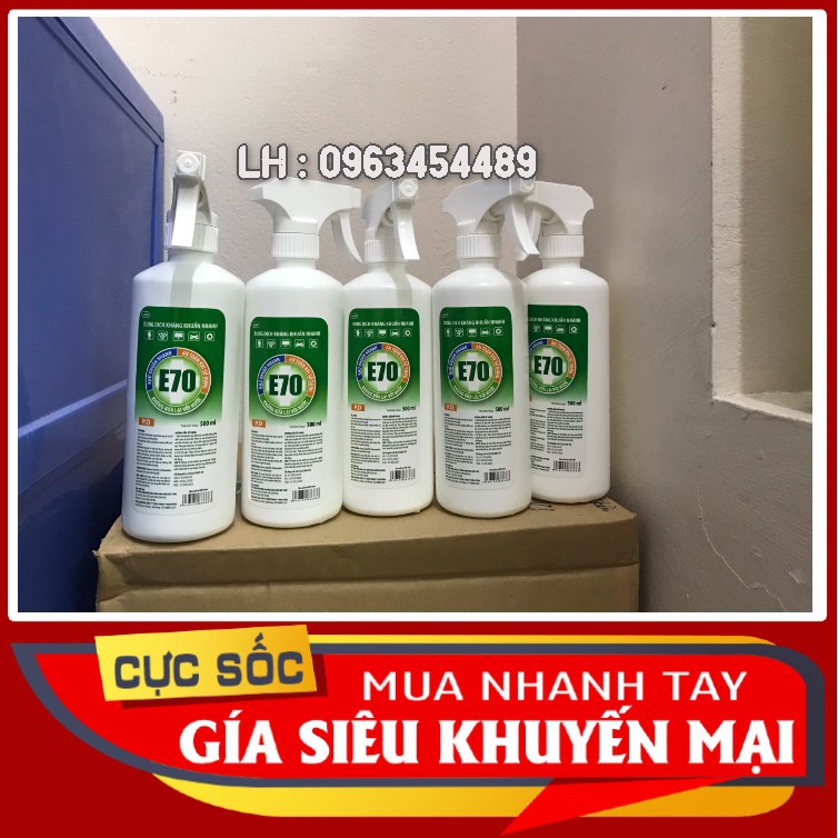 Dung dịch sát khuẩn nhanh, nước rửa tay khô TM CARE/E70 chai 500ml