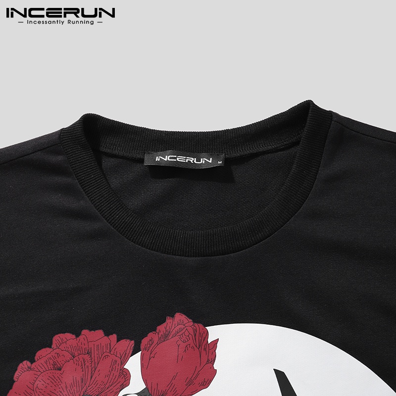 Áo croptop Incerun sát nách in họa tiết phong cách cổ điển thời trang mùa hè cá tính cho nam