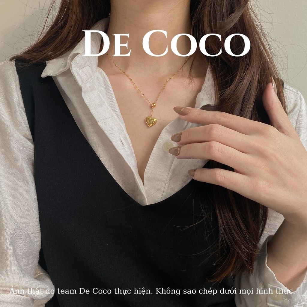 [KHÔNG ĐEN GỈ] Vòng cổ titan đeo được 2 kiểu, dây chuyền tim rơi Falling Heart De Coco decoco.accesso