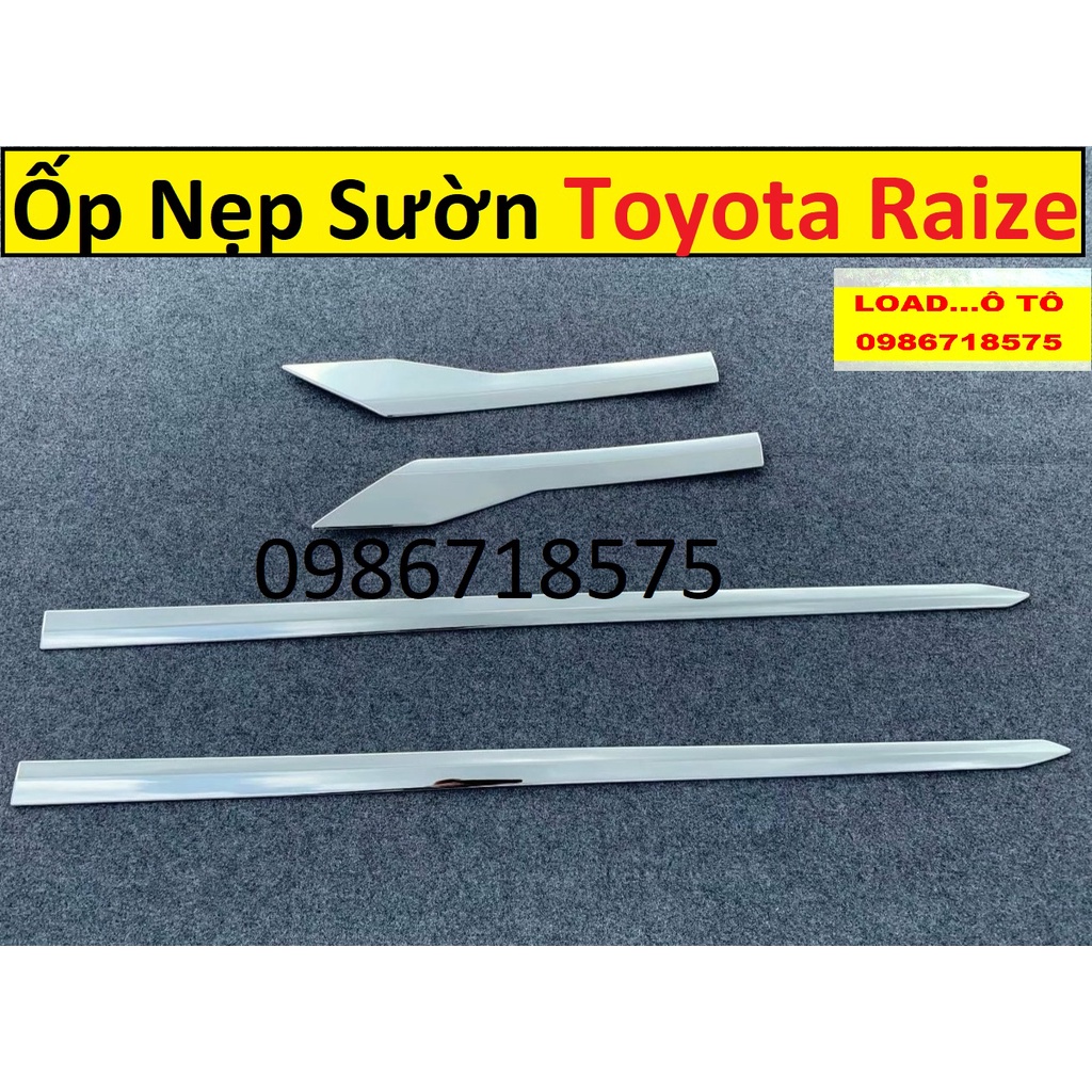 Ốp Hông, Ốp Nẹp Sườn Xe Toyota Raize 2024-2021 Mẫu Inox Mạ Crom Sáng Bóng
