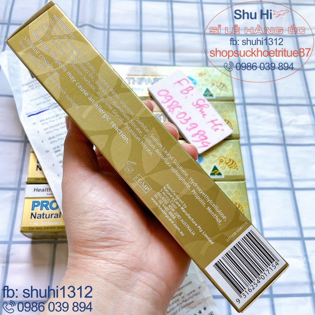 Kem đánh răng keo ong giúp lợi - nướu khỏe mạnh Healthy Care Propolis Toothpaste 120g - Úc