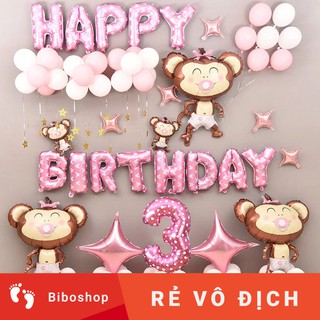 SET TRANG TRÍ SINH NHẬT TUỔI KHỈ, BÓNG SINH NHẬT HÌNH KHỈ GIÁ RẺ, SINH NHẬT CHO BÉ TRAI, BÉ GÁI-SINH NHẬT 3 TUỔI, GIÁ SỈ
