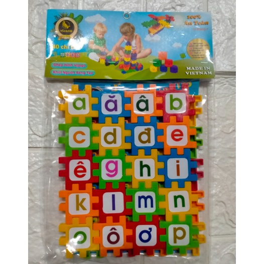 Xếp hình chữ cái và số 40 chi tiết cho bé