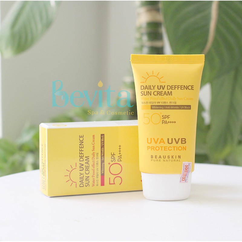 Kem chống nắng nâng tone da Beauskin Daily Defence Sun Cream SPF50+/PA++++ 50ml - Bevita