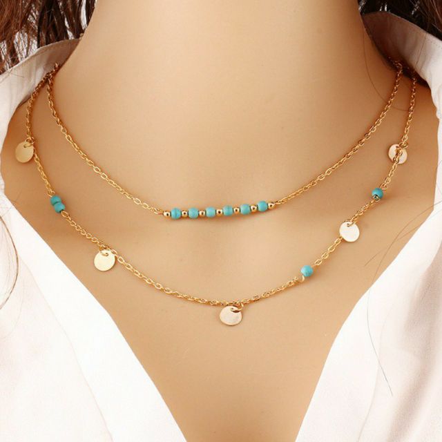 Vòng cổ hai tầng phong cách Hàn quyến rũ ngọt ngào