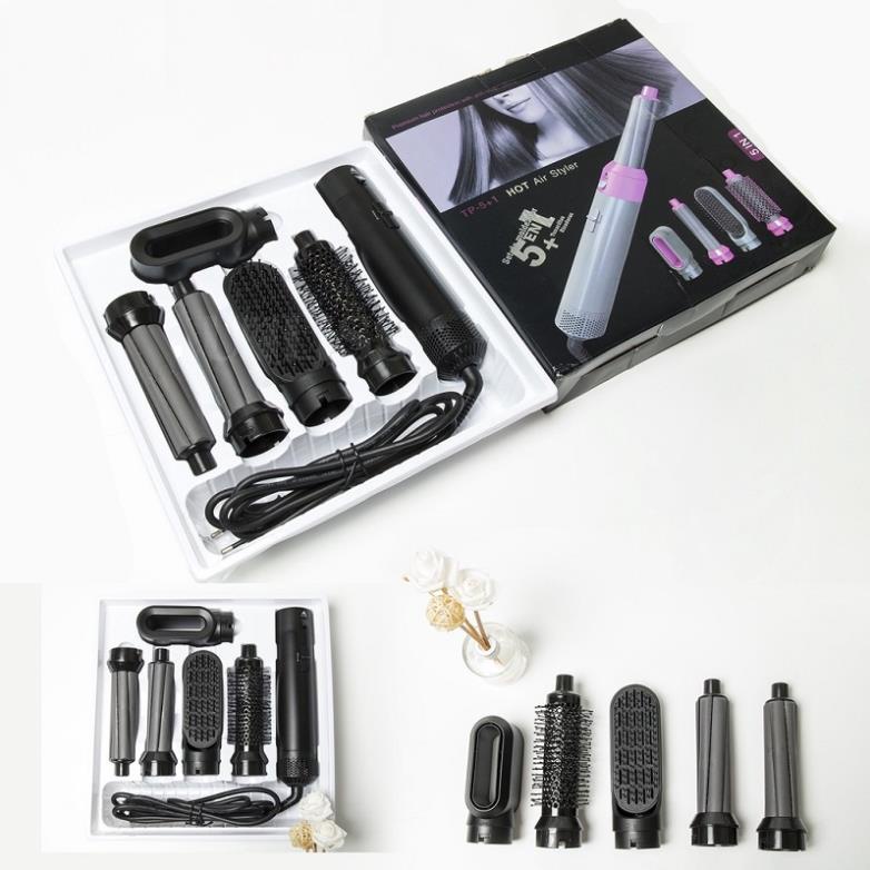 Máy làm tóc 5 in 1 uốn tự động xoay xoăn phồng, máy sấy tạo kiểu đa năng mini 3 mức nhiệt hàn quốc - COCO
