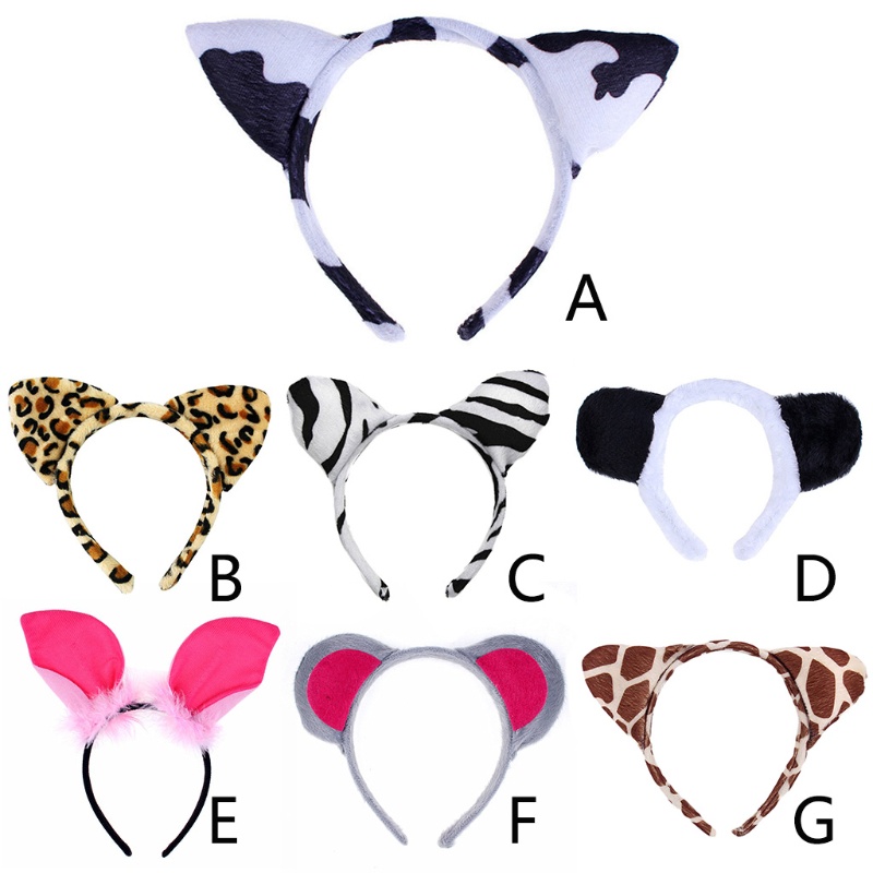 Băng Đô Tai Thú Hoạt Hình Nhồi Bông Ngắn Dùng Hóa Trang Tiệc Sinh Nhật / Sân Khấu