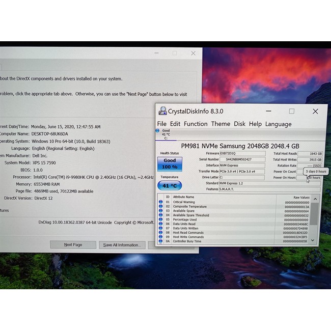 Laptop Dell xps 7590, i9 9980HK, 32G, ssd 2T, GTX 1650, 15,6in 4K OLED, like New (model 2019)' | BigBuy360 - bigbuy360.vn