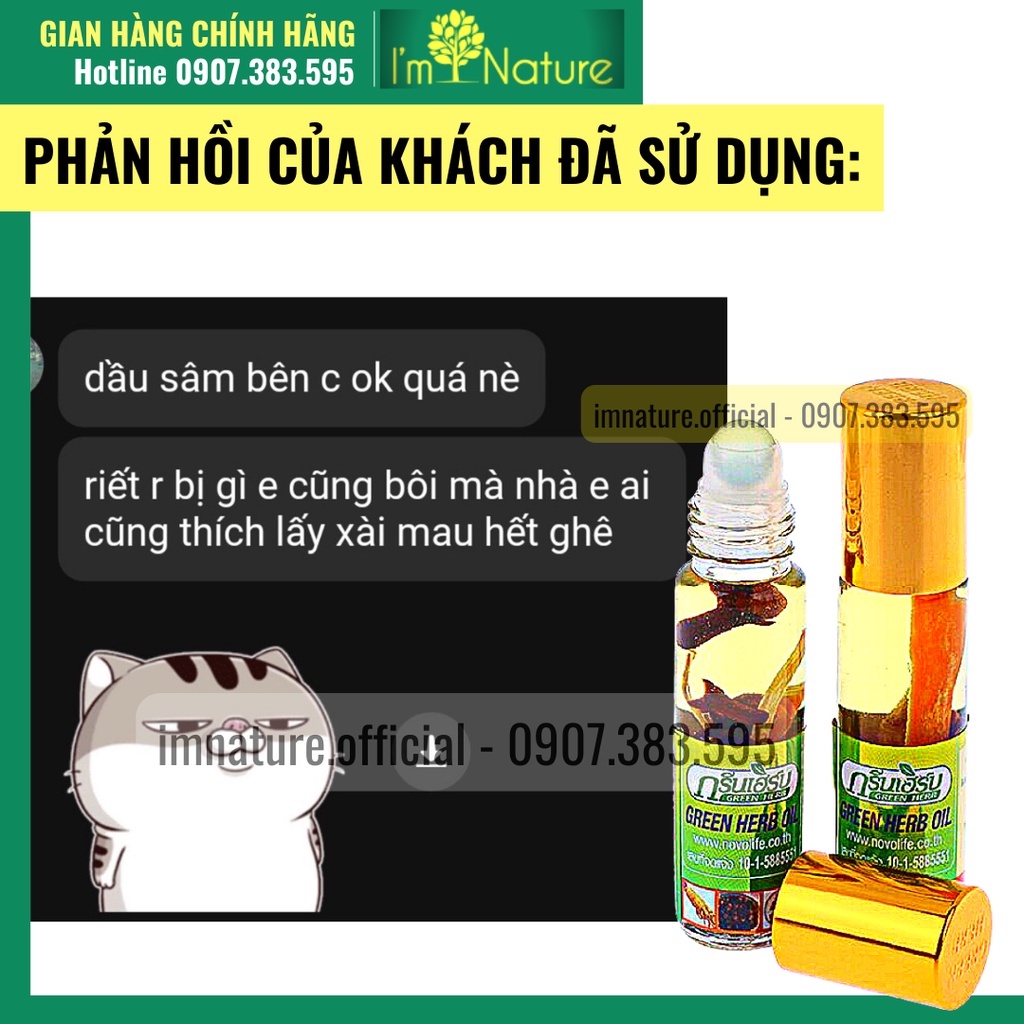 Dầu Nhân Sâm Ginseng Green Herb Oil Thái Lan