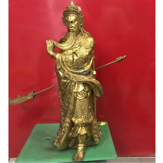 Tượng Quan Công trấn ải cao 38cm vật phẩm phong thuỷ bằng đồng