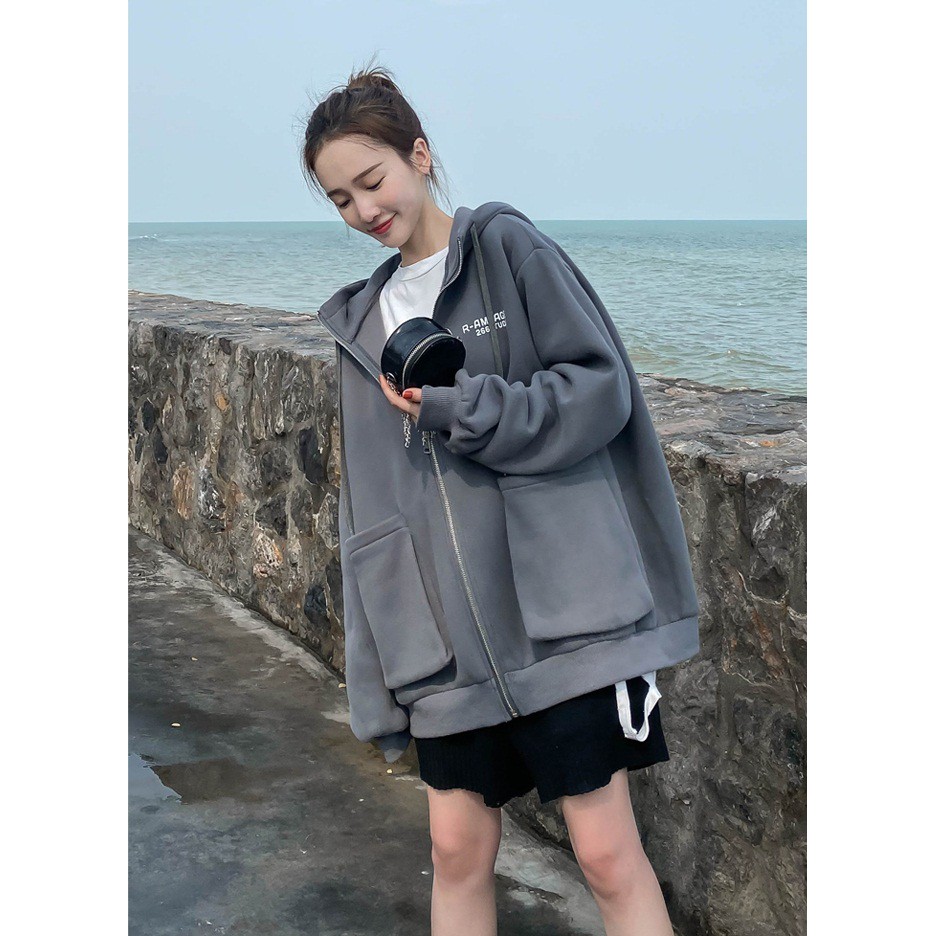 Áo Khoác Hoodie Form Rộng RAMPAGE Khóa Kéo Unisex Hot Trend - VIETCENTRE