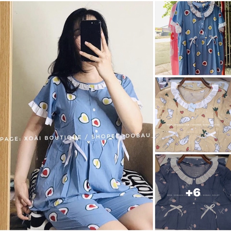 BỘ BẦU LỬNG MẪU MỚI QUẦN ÁO BẦU MÙA HÈ CHẤT LANH LỤA THÁI MỊN ĐẸP MẶC MÁT LẠNH Form thoải mái cả bầu to và sau sinh