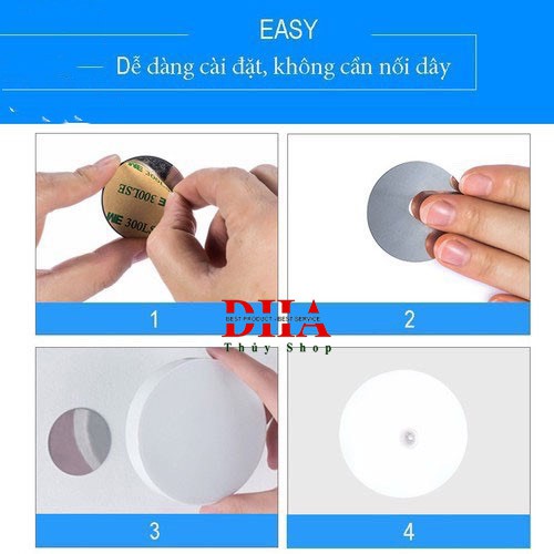 ĐÈN CẢM ỨNG DÁN TƯỜNG, CẦU THANG, TỦ, GIƯỜNG GBL 6 LED THÔNG MINH  - ÁNH SÁNG TRẮNG.