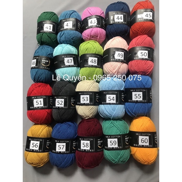 Sét 10c len milk cotton 50g