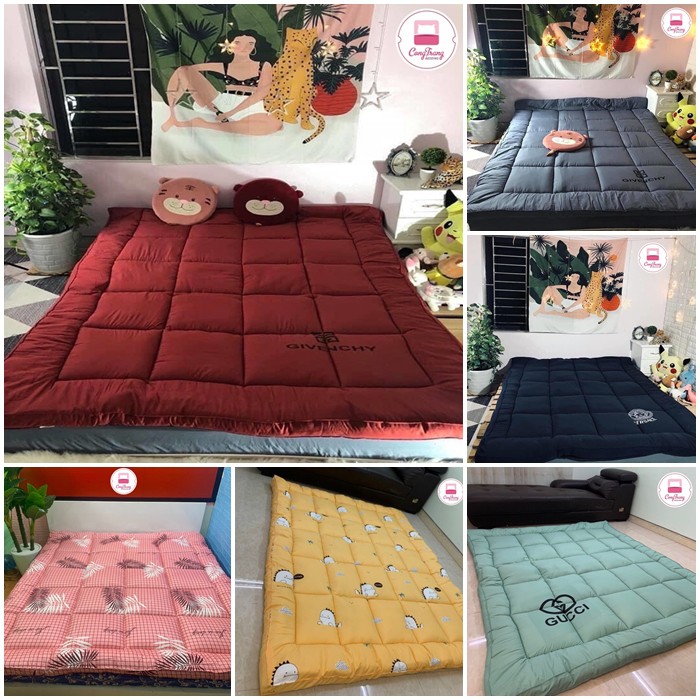 Topper nệm bông xuất Nhật HOMIES cao cấp , Đệm Topper ngủ trưa văn phòng, Tấm làm mềm đệm cotton mềm mại (Đủ Kích Thước)