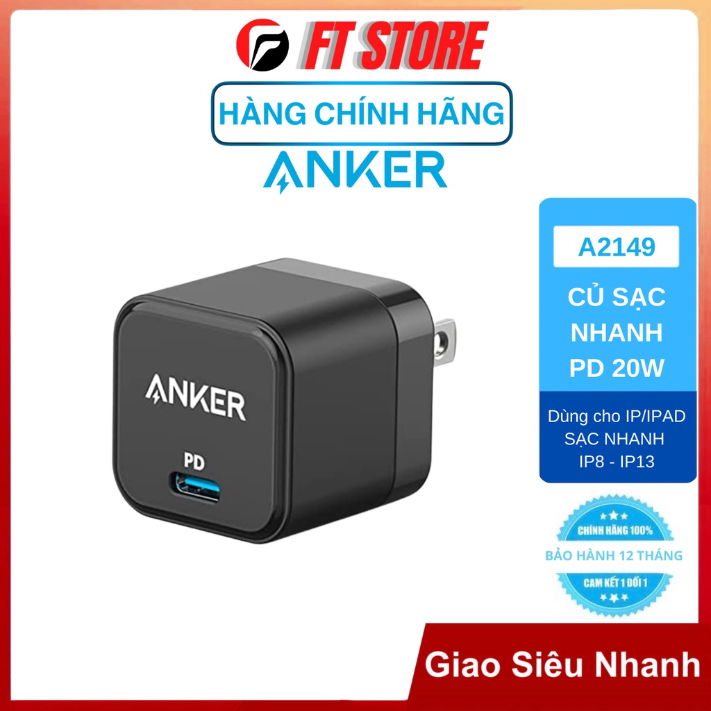 Củ sạc nhanh Anker A2149 PD 20w