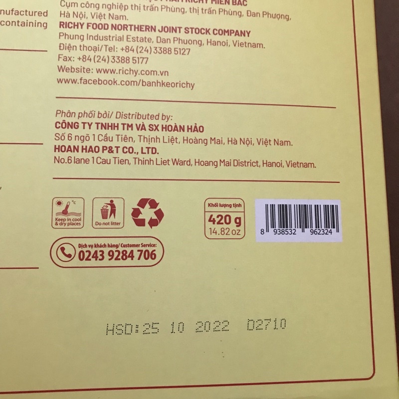 Bánh Quy Merry Bách Phúc Đỏ Hộp Giấy 420g (kèm túi xách)