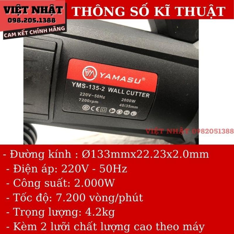Máy cắt rãnh tường 2 lưỡi YAMASU-135 hàng chính hãng, chất lượng cao