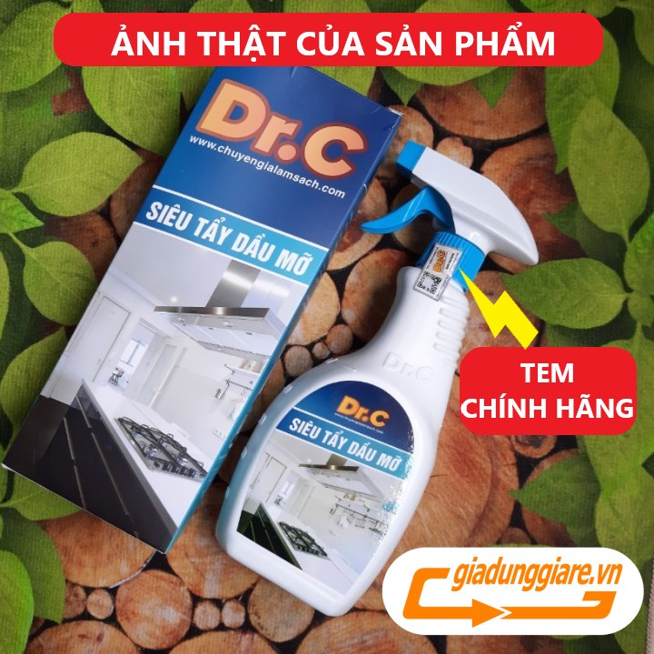 ( CHÍNH HÃNG Dr.C ) Xịt tẩy vết bẩn 500ml làm sạch xoong nồi bếp ga bồn rửa thiết bị bếp dễ dàng an toàn -giadungiare.vn